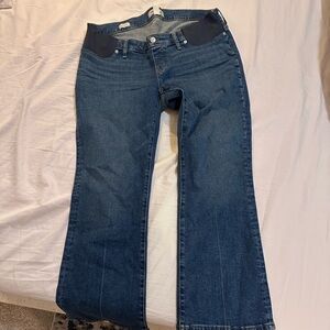 MADEWELL Maternity Side-Panel Kick Out Crop Jeans